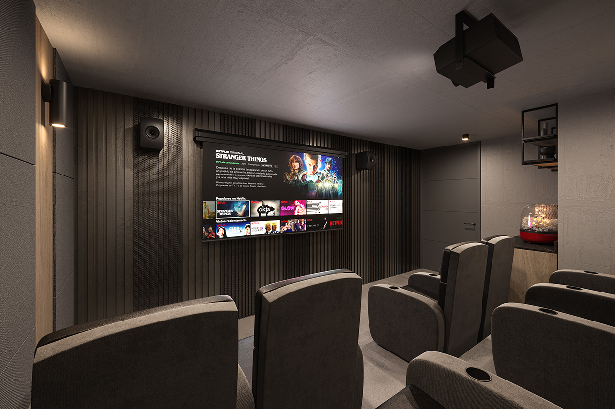 sala de cine en Poryecto Midtown Arteco